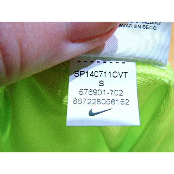 Nike Womens Neon Yellow Dri-Fit Short Sleeve Activewear Pullover T-Shirt Size S - Picture 9 of 9